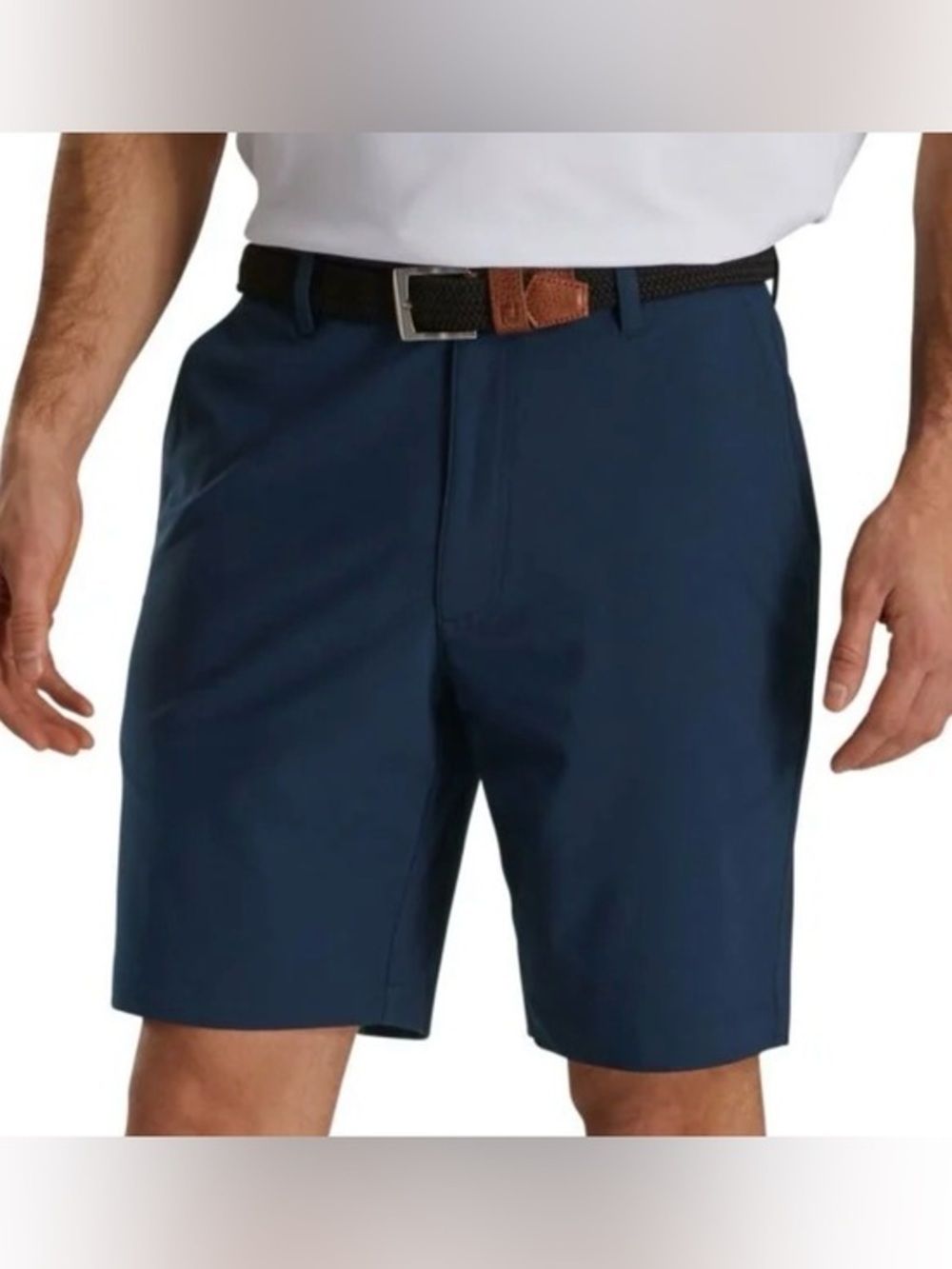 FootJoy Pace 9 Inch Golf Shorts - Mens Size 42 - Navy Blue Polyester